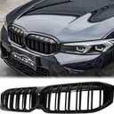 G20 Grill - Black Kidney Grille Compatible With 2023-IN BMW 3 Series G20 320i/330e/330i/M340i ABS Double Slat Gloss Black