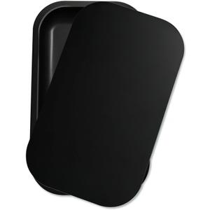 Metal Tray with PVC Soft Magnetic Lid Black Tray with Lid Cover Large Cute Decorative Tray for Home Decor, Coffee Table, Tea, Snacks, Gifts - 11" x 7" (Matte Black-with lid)