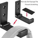 Folding Coat Hooks, Foldable Wall Hooks for Hanging Aluminum Alloy Cloth Hanger Coat Hanger Headphones Holder Headset Wall Hanger Hook- Pack of 2 (Black)