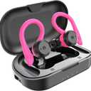 APEKX Bluetooth Headphones True Wireless Earbuds with Charging Case IPX7 Waterproof Stereo Sound Earphones Built-in Mic in-Ear Headsets Deep Bass for Sport Running Red