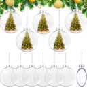 BBTO 12 Pcs 4 Inch Christmas Ball Ornaments Plastic Fillable Ornament Balls Clear Christmas Ornaments for DIY Craft Projects Round Christmas Tree Decor Birthday Wedding Halloween Decor 100 mm
