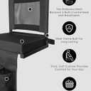 Stadium Seats for Bleachers with Back Support, Bleacher Chairs with Backs and Cushion Wide, Portable Folding Seats with Magnetic Bottom Strips, Includes Shoulder Strap - Black (1, Black)