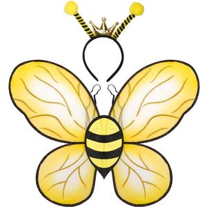 Funcredible Bee Headband and Bee Wings - Bumble Bee Antenna Headband - Bumble Bee Halloween Costume for Women - Bumblebee Costume Accessories for Kids and Adults