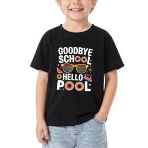 Happy Funny Last Day of School T-Shirt for Kids Toddler Girls Boys Short Sleeve Tee Cotton 130