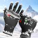 FreezeGuard Winter Work Gloves for Men and Women, ANSI A6 Cut Resistant Gloves With Super Grip, Freezer Glove for Work Below Zero, Touchscreen, Thermal Insulated, PR3388, Black Knight (S, 1 Pair)
