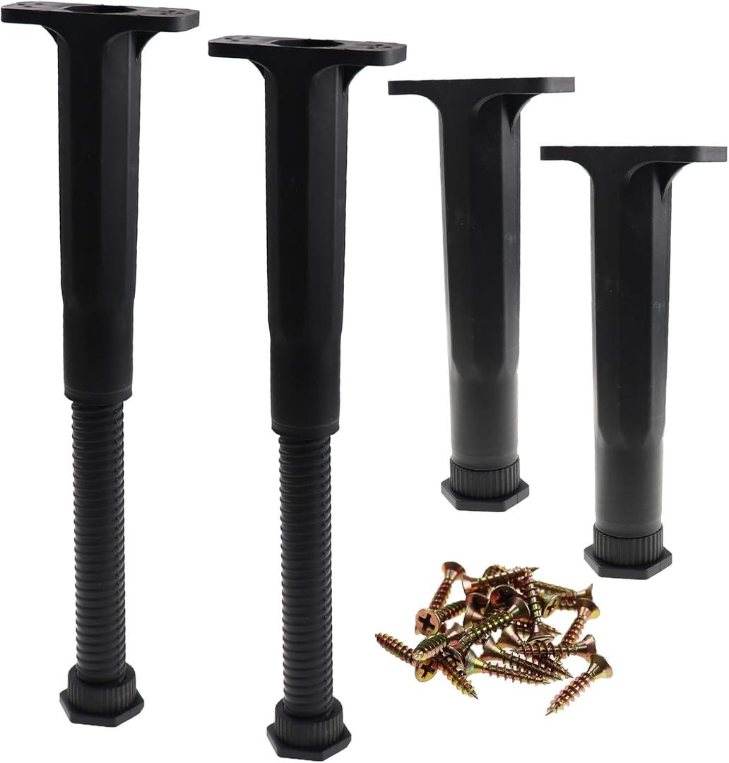 Adjustable Height Bed Support Leg 8-14.5 Inch, Universal Queen/King/Cabinet Bed Frame Center Slat Support Feet, Furniture Stabilizer Set Replacement for Heavy Duty Furniture 4 pcs