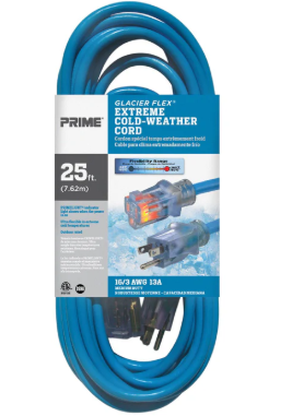 25ft 16/3 SJTW -50°C
Glacier Flex®
Extreme Cold Weather
Extension Cord
    