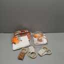 6 Pcs Thanksgiving Kitchen Decor Include 3 Fall Pumpkin Dish Towels and 3 Dish Towel Holder Boho Crochet Towel Ring Fall Decoration Set for Oven, Fridge, Housewarming Gifts, 16"x28"