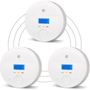Interconnected Smoke and Carbon Monoxide Detector, 10-Year Battery Wireless Interlinked Smoke & CO Alarm with Dual Sensors, Home Fire & CO Safety Protection (3Pack)