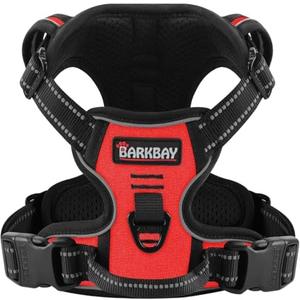 BARKBAY Dog Harness No Pull for Small Dogs - Adjustable, Reflective, Comfortable, No Choke, Heavy-Duty - Perfect for Outdoor Training, Walking, and Hiking - Strong & Durable - S & Red
