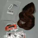 FELENDY 16" Ponytail Extension Long Curly Wavy Ponytails Clip in Claw Hair Extension Pony Tails Natural Looking Synthetic Hairpiece for Women Dark Brown Mix Light Auburn