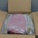 Velvet Vanity Stool, Modern Ottoman Foot Rest Stool with Adjustable Golden Legs, Makeup Chair for Vanity, Multifunctional Small Vanity Chair for Bedroom, Pink