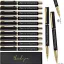 PerKoop 10 Sets Thank You Gifts for Coworker Pens with Boxes Employee Appreciation Bulk Party Favors Volunteer Nurse Teacher Team Office Supplies(Black,Difference)