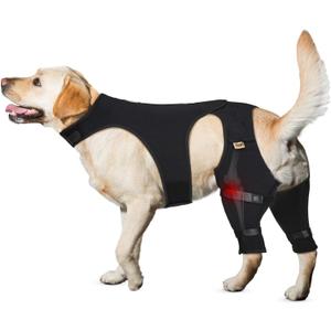 Supet Dog Recovery Sleeve for Rear Legs, Non Slip Back Leg Sleeve to Stop Licking, Cover After Surgery for TPLO ACL Surgery, Thigh Wound, Knee Injuries, Dog Cone Collar Alternative (M, Black reflective)