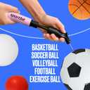 SPORTBIT Ball Pump for Sports Balls - Push & Pull Inflating System - Hand Pump for All Exercise Balls - Volleyball Pump, Basketball Inflator, Football & Soccer Ball Air Pump - Goes with 5 Needles Set