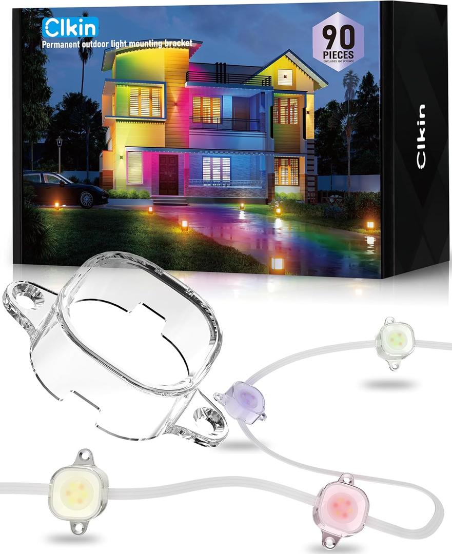 Outdoor LED Light Clips - for Govee pro Outdoor Lights (Model H706) It is an Ideal Solution to Replace 3M Adhesive Tape. Easy to Install, it Comes with 90 Brackets and 180 Screws