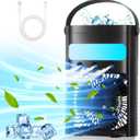 Portable Air Conditioners Upgraded Evaporative Air Cooler Fan with 3 Cool Mist & Speeds, 7 LED Ligh & 2-4H Timer Cold AC 700ML Personal Mini Air Conditioner Air Coolers for Car Home Office