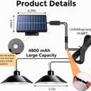 4800mAh Solar Chicken Coop Light with Timer, 3/5/8H Remote, Chicken Coop Accessories, Dual Lamps 58 LED, 3 Brightness Levels, 19.6ft Cords, IP54 Waterproof Light for Sheds Barns Farm Stables