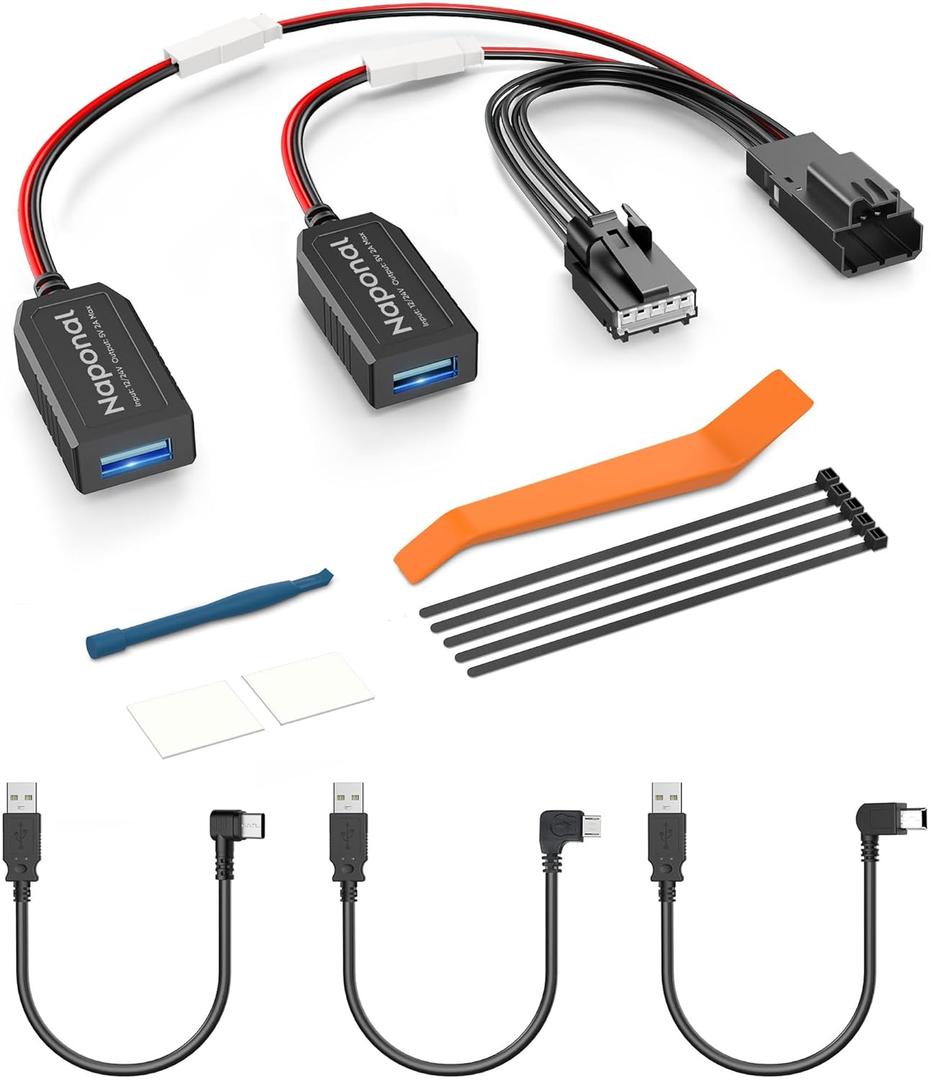 GPS Dash Cam Power Adapter,(5Pin Type F Connector)Mirror Camera Radar Charger Station GPS Dashcam Charger Cable for Select Ford Bronco Sport,Explorer and More with Auto-dimming Rearview Mirror