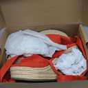 Womens Espadrilles Wedges Sandals Heels Open Toe Tie Lace Up Platform Ankle Strap Summer Dress Shoes (7, White)