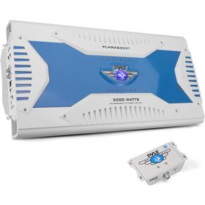 Pyle Hydra Marine Amplifier - Upgraded Elite Series 3000 Watt 8 Channel Bridgeable Amp Tri-Mode Configurable, Waterproof, MOSFET Power Supply, GAIN Level Controls and RCA Stereo Input - PLMRA830BT