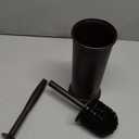 UPTRONIC Toilet Brush, Toilet Bowl Brush with Extra Long Handle Durable Bristles Toilet Scrubber and Covered Holder for Toilet Brush Set for Bathroom Cleaning (Brown, 1 Set)