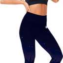 Women UPF 50+ Rash Guard Leggings Water Sport Pool Pants Tummy Control Swimming Tights Purple 2XL