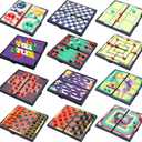 Magnetic Board Travel Games Set, Includes 12 Different Retro Board Games, Compact Travel Design Set, Individually Boxed, Best Gift Idea for Kids