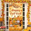 Fall Decorations - Happy Fall Y'all Door Cover Autumn Thanksgiving Door Banner Thanksgiving Dwarf Pumpkin Banner Photo Background for Autumn Harvest Party Supplies