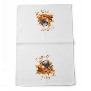 fZSZSD Fall Maple Leaf Football Kitchen Towels, Football Lovers Gifts Dish Towel for Kitchen 16x24 inch