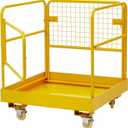 Garvee Forklift Safety Cage, 36 in x36 in inch Heavy Duty Collapsible Forklift Work Platform,1200 LBS Capacity with 4 Universal Wheels, for Most Aerial Jobs