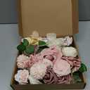 AGIRL Rose Artificial Flowers Combo Fake Flowers Pink Roses Silk Flowers with Stems for DIY Bridal Wedding Bouquets Centerpieces Arrangements Table Party Baby Shower Home Decor (Champagne Pink)