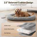 Pet Bed for Crates, Ideal for Dog Crates for Medium Dogs, Washable Reversible Plush & Oxford Pad for Large Breeds, Cozy Warm & Cooling Cushion for All Seasons, Oval Design, Fits 36 Inch, Grey