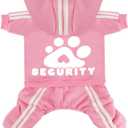 Dog Hoodie Security Clothes 4 Legs Jumpsuit Sweatshirt Soft & Warm Dog Outfit Pullover Dog Winter Clothes Sweater for Small Medium Large Dogs Cats (Pink, Medium)