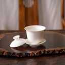 Gaiwan Tea Set,Home Chinese Traditional Gongfu Tea Set,Portable
White Ceramic Tea Sets a Gaiwan,a Serving Splitter,a Tea Towel,and a Tea Tongs,6 Teacups