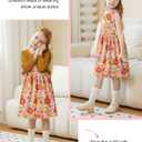 Size 3-4 Toddler Girl Floral Dresses 3T-4T Cute Rianbow Long Sleeve Fall Dress for Little Girls Rufffle Birthday Kids Cardigan Sleeveless Sets
