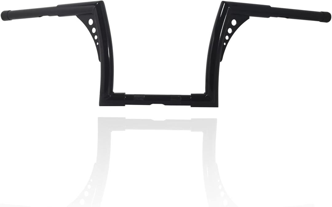 10 Inch Rise 1-1/4'' Diameter Batwing Ape Hangers Handlebar Compatible With Harley Softail FLST FXST Sportster XL 883 1200 Touring Road Glide+Road King (Gloss Black) - Size A