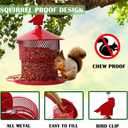 Squirrel Proof Bird Feeder for Outdoors, 4 Lbs Large Capacity Metal Mesh Wild Bird Feeders, Hanging Birdfeeder for Finch, Cardinal, Chickadees, Blue Jay, Red