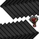 DEWJDFSC 20 Sheets Flower Wrapping Paper,Waterproof Floral Korean Bouquet Wrapping Paper, Florist Supplies, Suitable for Flowers Gift Packaging (Black) (001-Translucent Black)