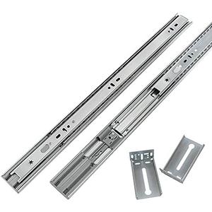 LONTAN 1 Pair 22 Inch Side Mount Soft Close Drawer Slides 3 FOLD Full Extension Drawer Glides - 4502S3-22 Heavy Duty Ball Bearing Cabinet Rails with Rear Mounting Brackets 100 LB Capacity