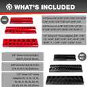 EACELIY 6-Piece Magnetic Socket Organizer Set, 1/2", 1/4" and 3/8" SAE & Metric Deep & Shallow Socket Holder Kit, holds 141 stanard Sockets, attaches to steel box/tool cart (sockets not included)