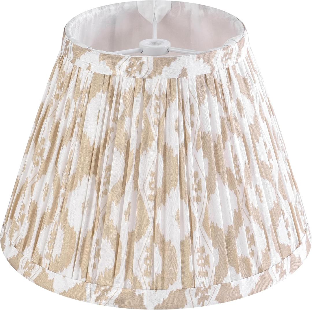 GOSO Small Pleated Art Deco Lamp Shades 1 Pack -5 *9*6.4 in Vintage Barrel Shade Bell MIni Multi-Floral Lampshades for Table Lamps Wall Lamps,Spider Lamp Shade Replacement Fabric-No Assembly Required