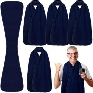 6 Pcs Adult Bibs Scarf for Eating Dignity Dining Protectors Scarf Bibs for Elderly Senior Citizens Washable(Blue)