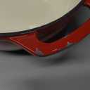 Amazon Basics Enameled Cast Iron Dutch Oven Pot with Lid, Round, Dual Handles, Heavy-Duty, Oven Safe for Stews, Roasting, Baking, 6-Quart, Red