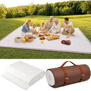 100x 90 Extra Large Outdoor Picnic Blankets 2 In1
Gaint Double Layer Waterproof Mat, Foldable Picnic with Fringe, Picnic Blankets for Spring Summer Camping Grass Beach Park