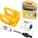 KATA 1-3/8" - 1-3/4" Bi-Metal Door Lock Installation Kit for Metal and Wood Doors with Guide Template, Deadbolt Installation Kit and Door Lock Hole Saw Kit