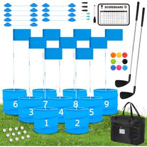 Golf Game Set with 2 Clubs,Practice Golf with 9 Buckets, Outdoor Golf Gift for Adults,Holes Golf Outdoor Game for Lawn,Yard,Camping,Park Golf Game Set with 2 Clubs,Practice Golf with 9 Buckets, Outdoor Golf Gift for Adults,Holes Golf Outdoor Game for Lawn,Yard,Camping,Park