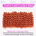 7 Packs GoGo Curl Crochet Hair 10 Inch Short ginger Curly Crochet Hair for Women Deep Wave Beach Curl Crochet Braids Synthetic Braiding Hair Extensions (10 Inch, ginger)