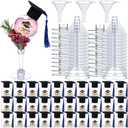 30 Sets Graduation Party Favors 2026 Fillable Drink Ornaments with Mini Grad Caps and 5oz Cocktail Glasses, Congrats Grad Party Supplies, Class of 2026 Decorations and DIY Gifts(Blue)