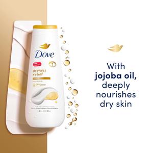 3 Pack Dove Body Wash Dryness Relief Jojoba Oil for Healthy-Looking Skin Gentle Skin Cleanser with 24hr Renewing Micro Moisture 20 oz